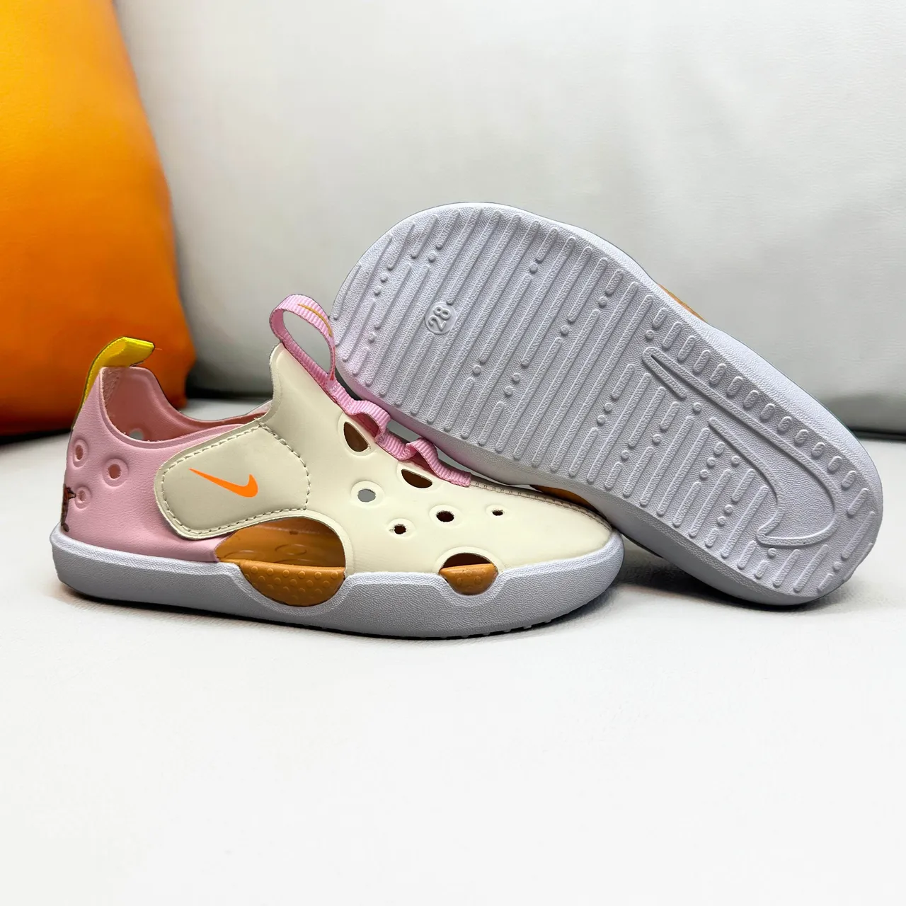 Nike Sunray Protect Kids Pink Perforated Strap Casual Sandals 7