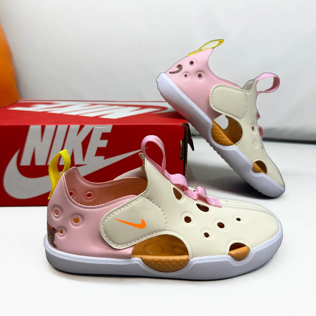 Nike Sunray Protect Kids Pink Perforated Strap Casual Sandals 9
