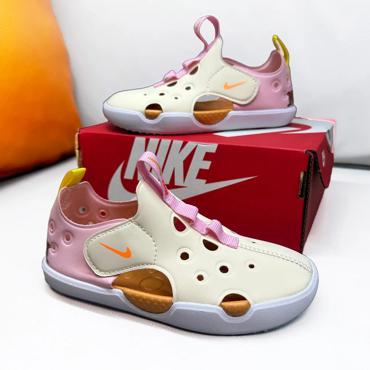 Nike Sunray Protect Kids Pink Perforated Strap Casual Sandals 11
