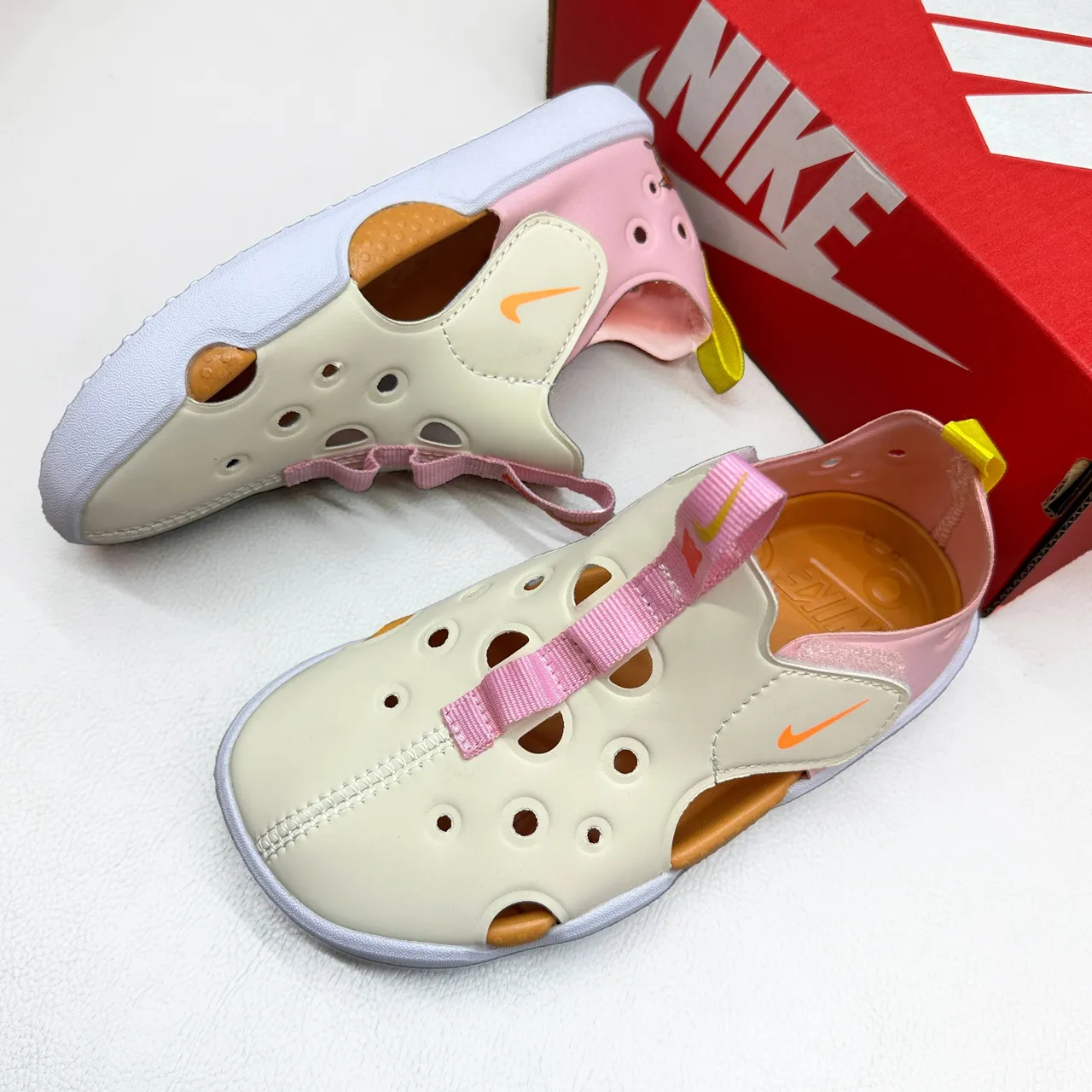 Nike Sunray Protect Kids Pink Perforated Strap Casual Sandals 12