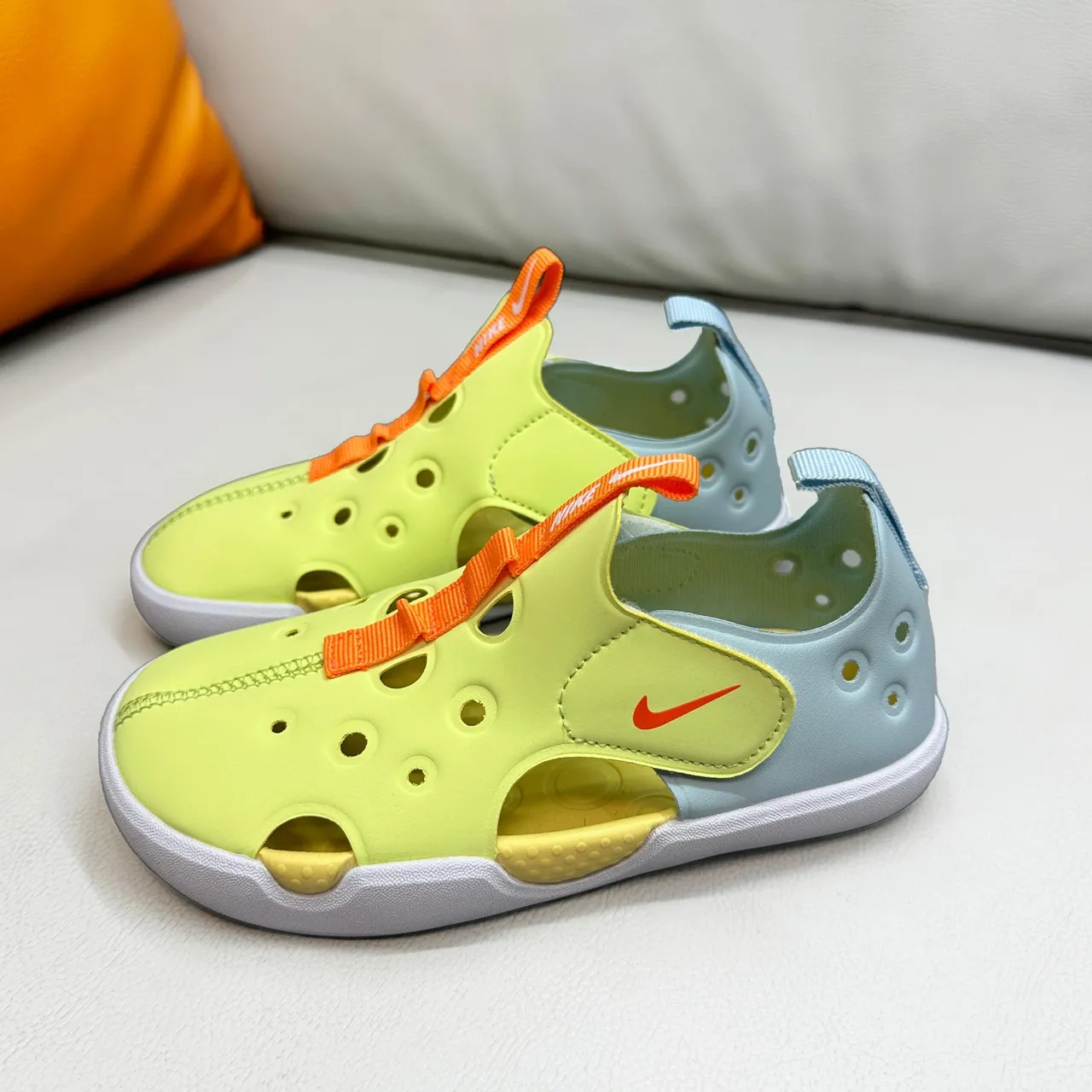 Nike Sunray Protect Kids Pink Perforated Strap Casual Sandals 22