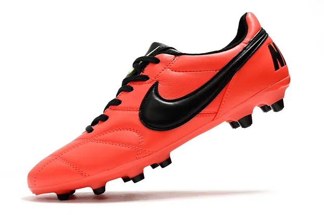 Nike Tiempo नारंगी काला लो-कट क्विल्टेड लेदर अपर फर्म-ग्राउंड फुटबॉल जूते 3