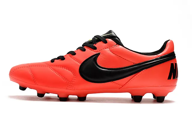 Nike Tiempo नारंगी काला लो-कट क्विल्टेड लेदर अपर फर्म-ग्राउंड फुटबॉल जूते 7