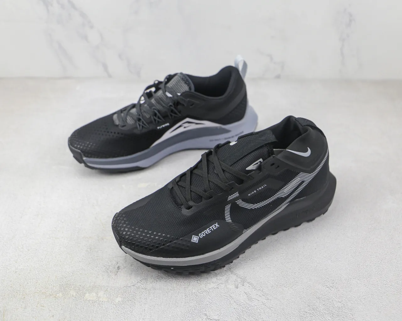Nike Trail Preto Cinza Malha e Sintético Superior GORE-TEX Impermeabilização Tênis de Corrida 4