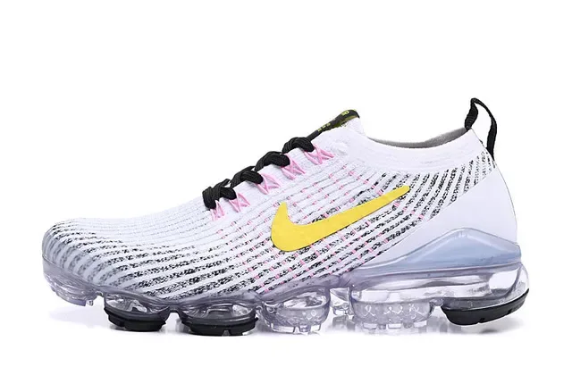 Nike White Black Engineered Knit Upper Full-Length Visible Air Sole Lifestyle Sneakers 8