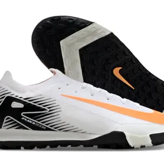 Nike Tênis de Futebol Turf Branco Preto Low-Cut Knit Upper