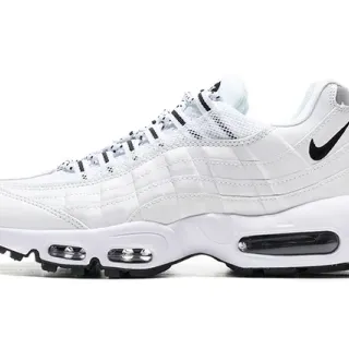 Nike أبيض أسود مخيط علوي مرئي cushioning هواء أسلوب حياة أحذية رياضية