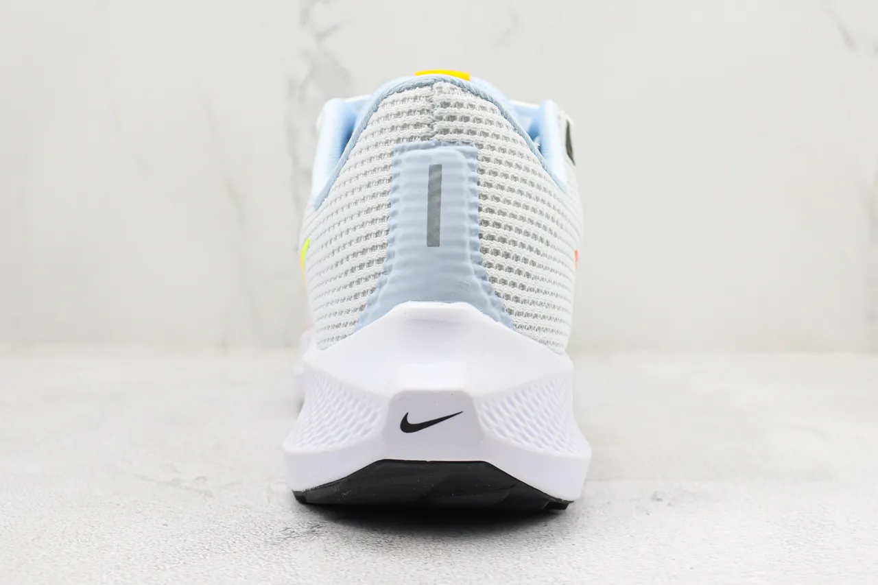 Nike White Blue Engineered Mesh Upper Gradient Swoosh Running Shoes 9