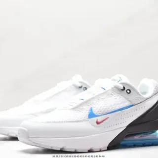 Nike أبيض أزرق شبكة مصممة علوية مرئية Air Unit كعب أحذية نمط حياة