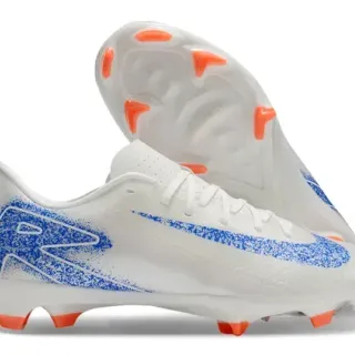 Nike Sapatos de Futebol Branco Azul Baixo Sintético Superior Gráfico Granulado Campo Firme