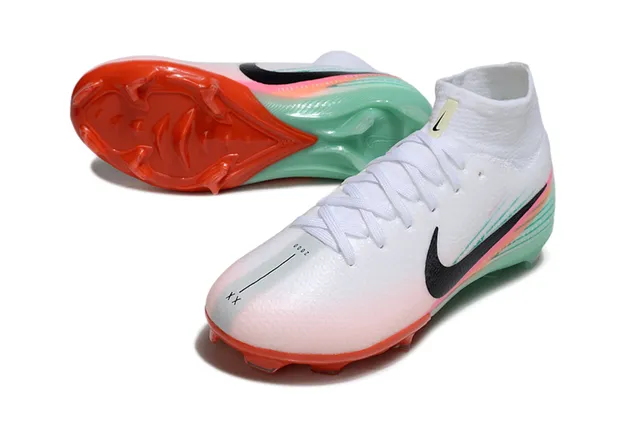 Nike أبيض متعدد الألوان عالي القطع طبقة الجوارب حظر اللون التدرجي أرض صلبة أحذية كرة القدم 2