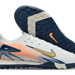 Nike blanco y navy parte superior de tejido overlay gráfico dinámico zapatos de fútbol indoor
