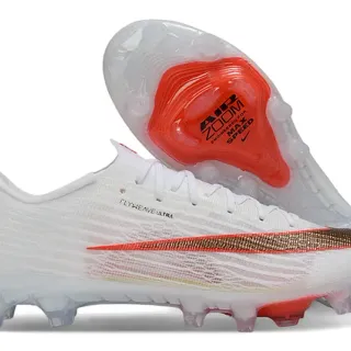 Nike blanc et orange Flyweave upper semelle transparente Firm-Ground chaussures de football
