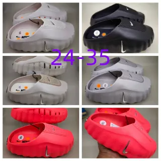 Nike White Silver Perforated Mesh Upper Molded Ridged Sole Clog
