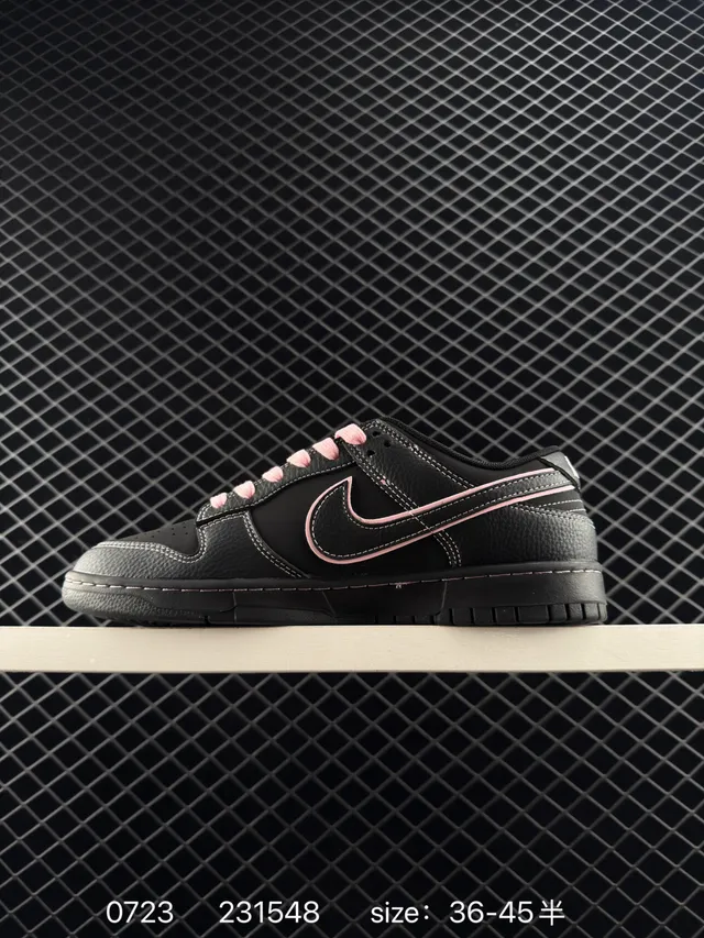 Nike x Supreme SB Dunk Low 黑粉色皮革滑板鞋 5