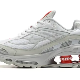 Nike x Supreme Shox NZ 白灰红生活方式运动鞋