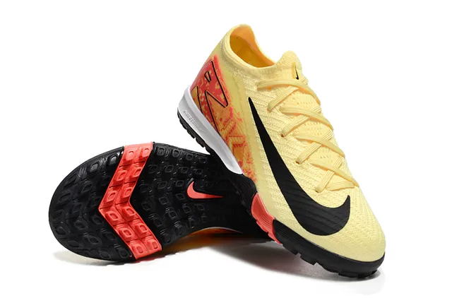 Nike Yellow Orange Knit Upper Gradient Graphic Overlay Turf Soccer Shoes 4