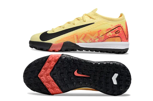 Nike Yellow Orange Knit Upper Gradient Graphic Overlay Turf Soccer Shoes 6