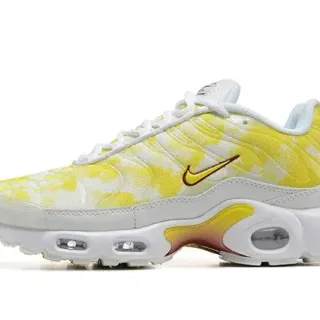 Nike أصفر أبيض تاي-داي العلوية مزدوج مرئي Air Units أسلوب حياة سنيكرز