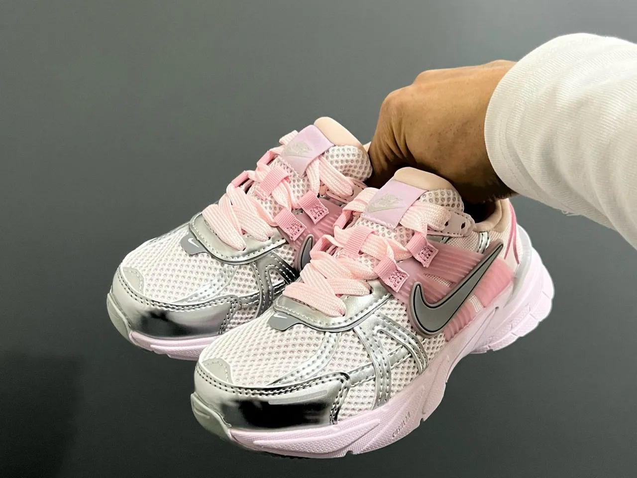 Nike Zoom 2K Silver Mesh Chunky Sneakers 17