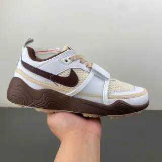 Nike Zoom 2K White Brown Layered Synthetic Cage Mesh Upper Sneakers