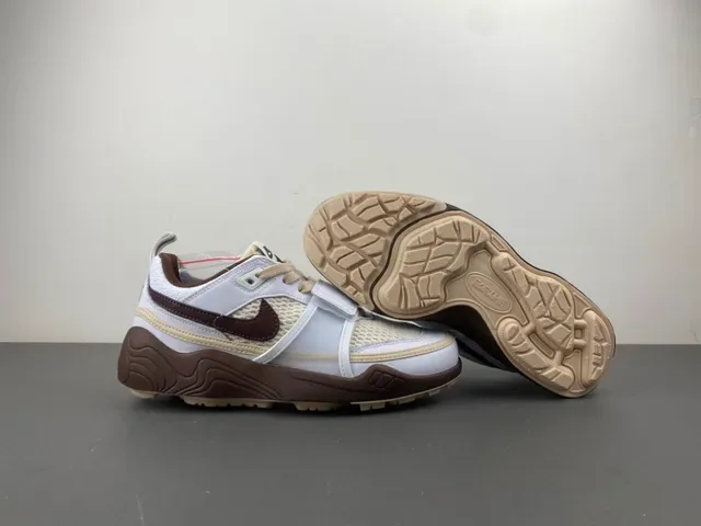 Nike Zoom 2K Blanc et Marron avec Partie Supérieure en Cage Synthétique Maillage Layered Sneakers 10