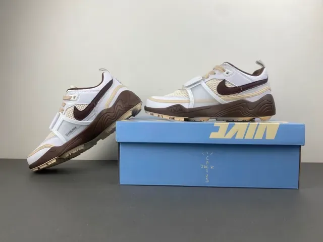 Nike Zoom 2K Blanc et Marron avec Partie Supérieure en Cage Synthétique Maillage Layered Sneakers 12