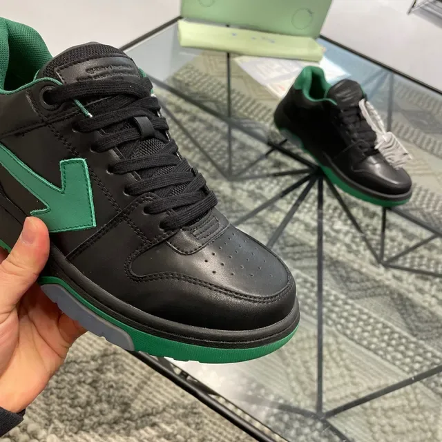 Off-White Arrow حذاء رياضي أسود وأخضر كوتشي 4