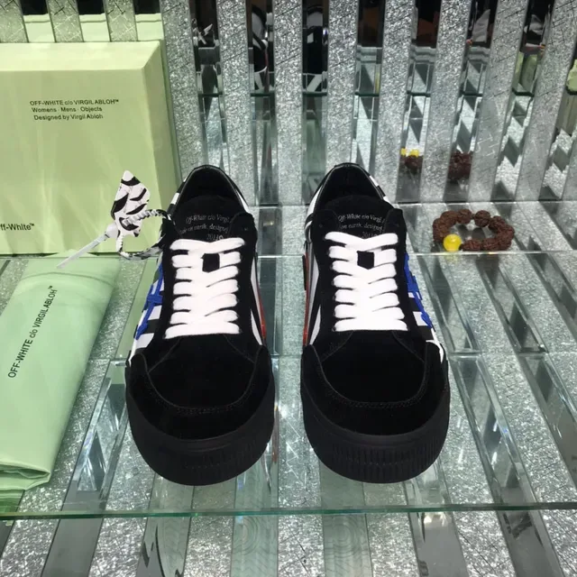 Off-White Arrow Black Diagonal Striped Panel Blue Logo Lifestyle Sneakers 4