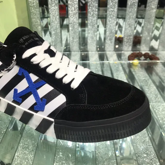 Off-White Arrow Black Diagonal Striped Panel Blue Logo Lifestyle Sneakers 6
