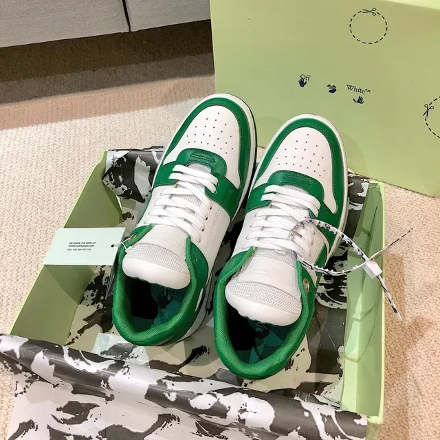 Off-White Arrow সবুজ এবং সাদা লাইফস্টাইল স্নিকার্স 2