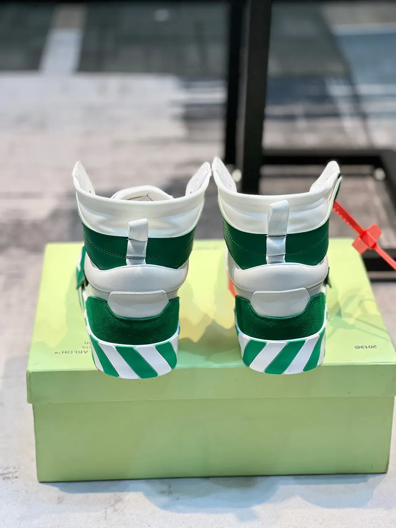 Off-White Arrow Green High-Top Lifestyle Sneakers 2