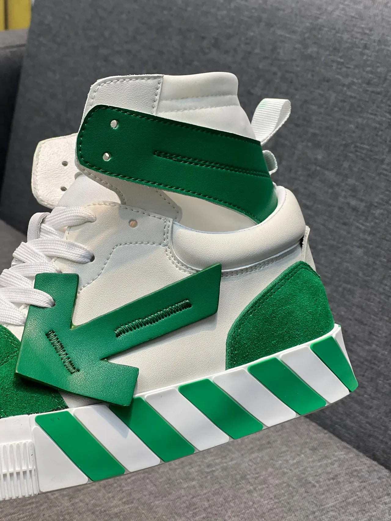 Off-White Arrow Green High-Top Lifestyle Sneakers 8