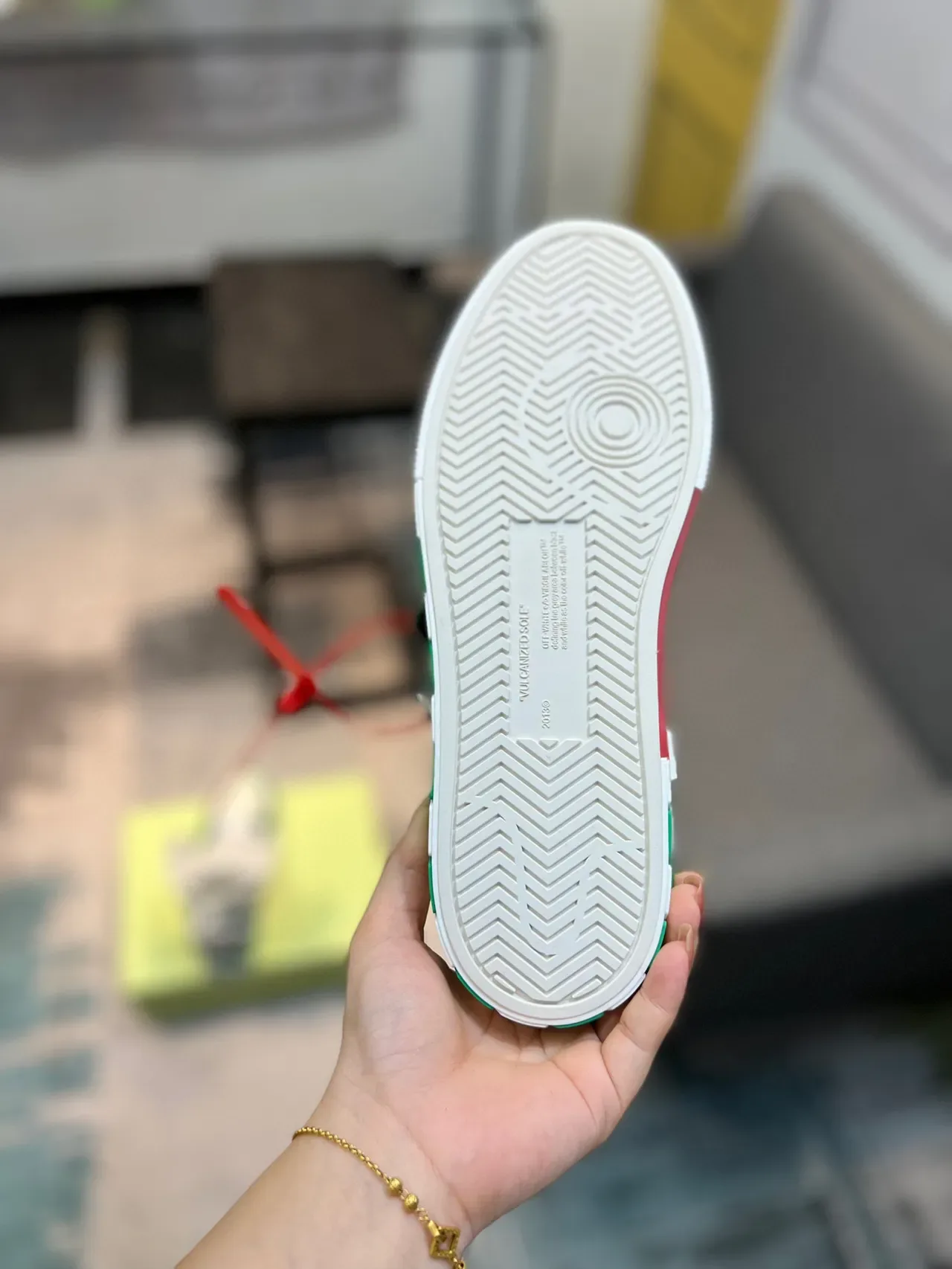 Off-White Arrow Green High-Top Lifestyle Sneakers 9