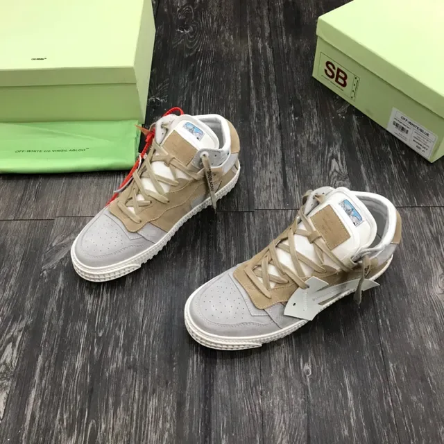Off-White 米灰工业带层叠麂皮生活休闲鞋 8