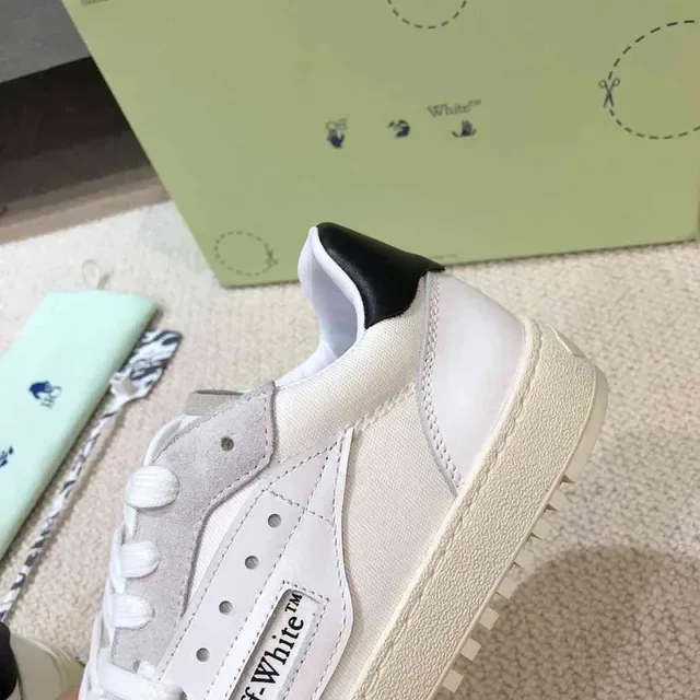 Off-White Fund Gray Baskets Lifestyle à Construction Suédé-Cuir Panelées à Collet Bas 6