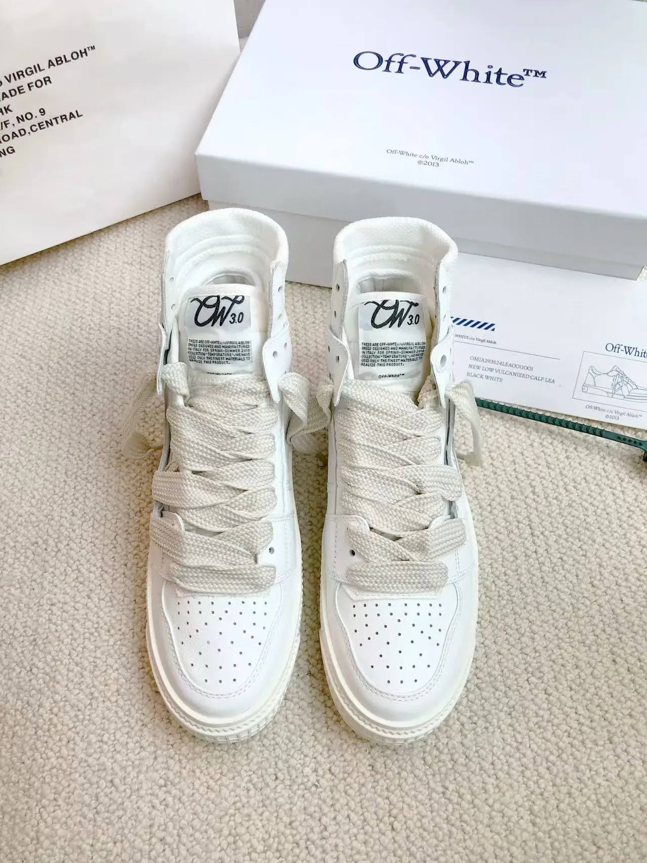 Off-White Zapatilla Lifestyle de Alta Puntera Perforada Beige Zapatillas Lifestyle 3