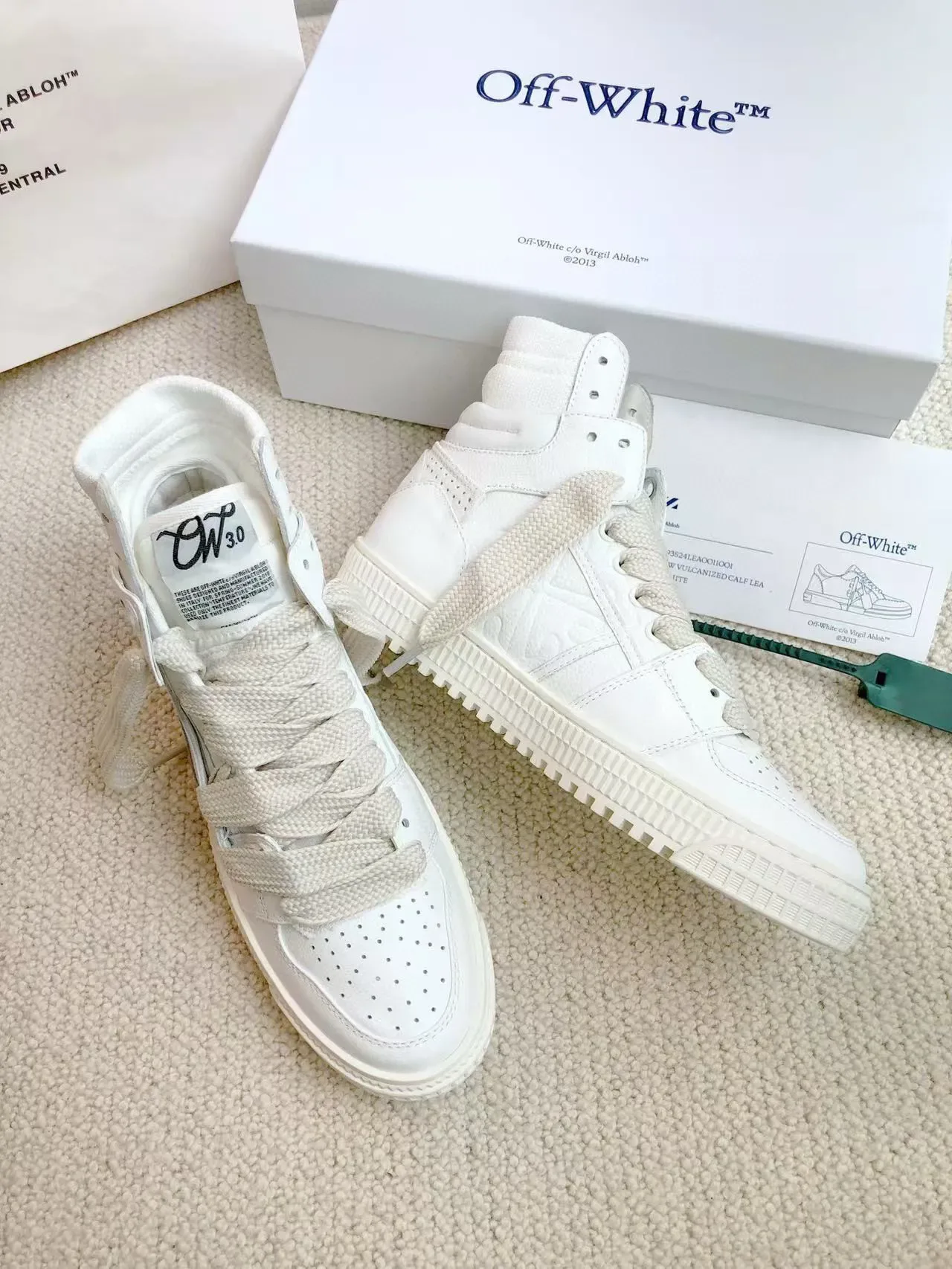 Off-White Zapatilla Lifestyle de Alta Puntera Perforada Beige Zapatillas Lifestyle 6