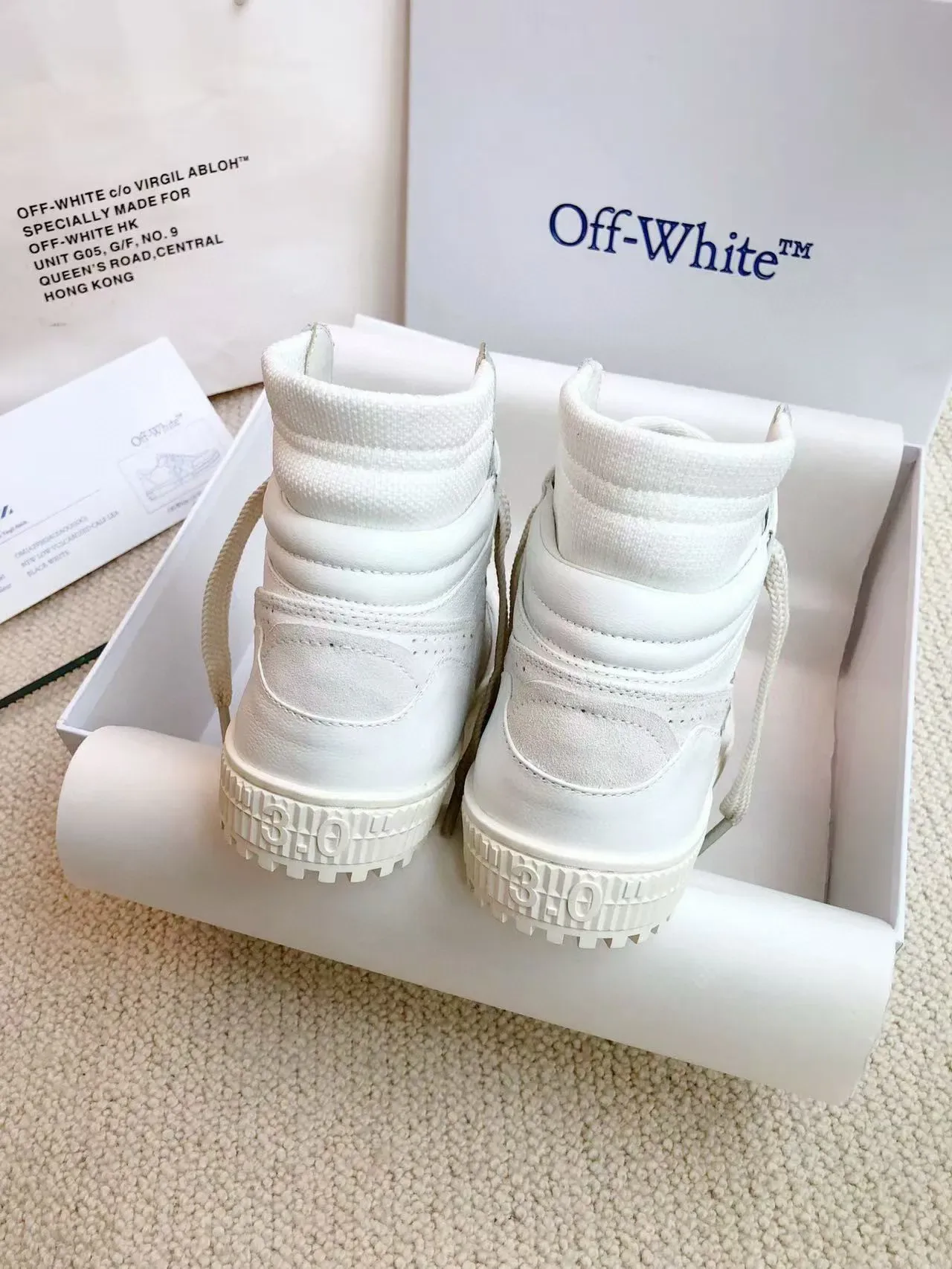 Off-White Zapatilla Lifestyle de Alta Puntera Perforada Beige Zapatillas Lifestyle 9