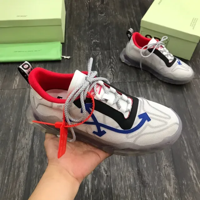 Off-White Runner White Red Blue Translucent Chunky Sneakers 7