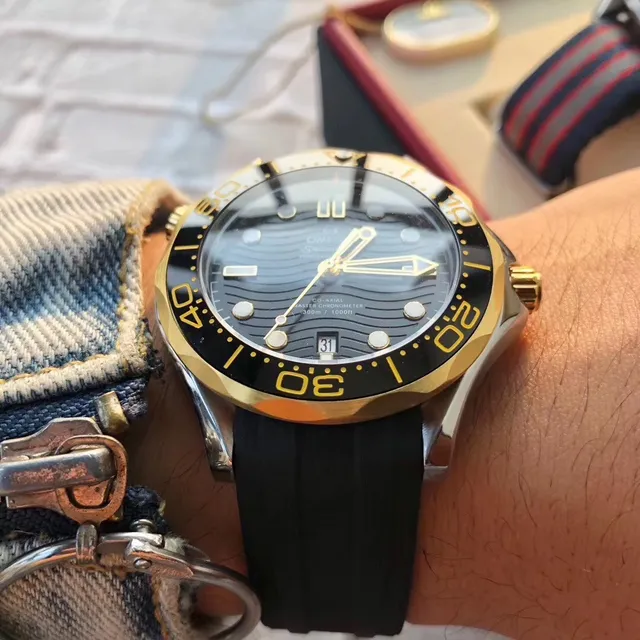Omega Seamaster Professionnel Cadran Noir Gold-Tone Mechanical Montre 4