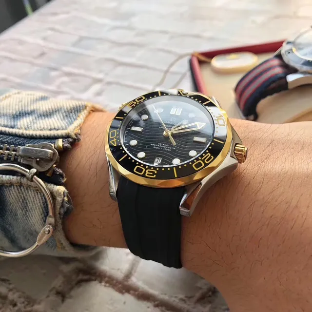 Omega Seamaster Professionnel Cadran Noir Gold-Tone Mechanical Montre 8