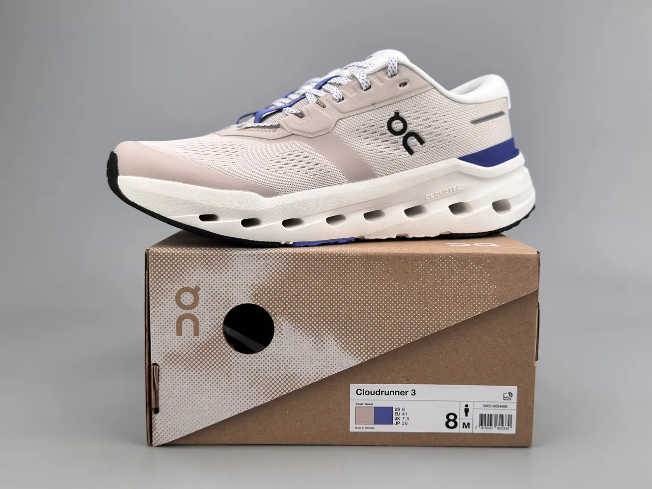 On Beige Bleu respirant maille supérieure ingénieril ouvert hexagonal CloudTec coussinets mediopie chaussures de course 4
