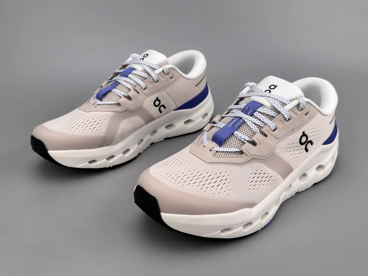On Beige Bleu respirant maille supérieure ingénieril ouvert hexagonal CloudTec coussinets mediopie chaussures de course 6