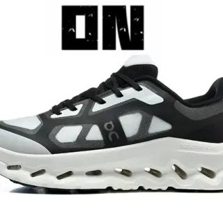 On Cloudmonster Black Gray White Running Shoes