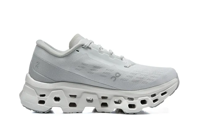 On Cloudmonster Light Gray Running Shoes 4