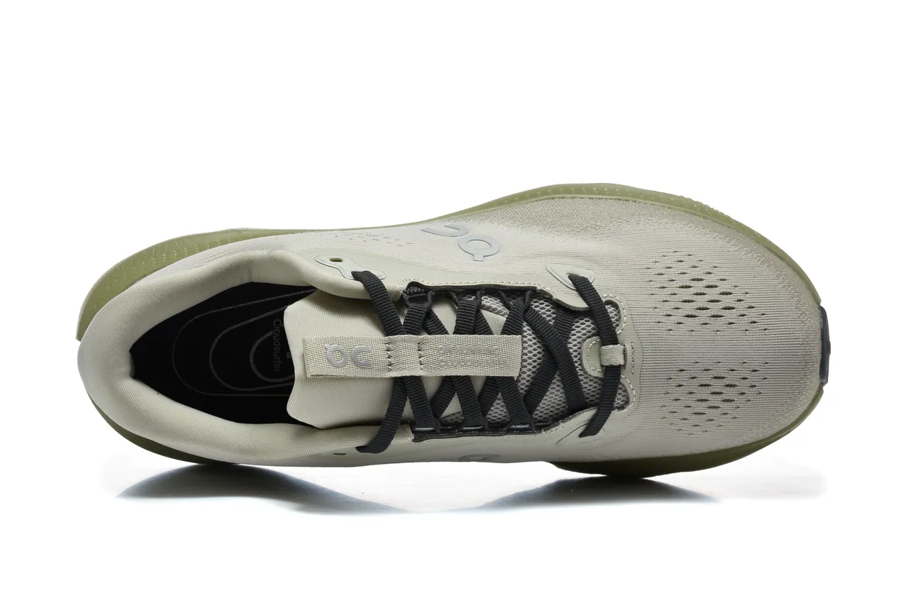 On Cloudsurfer 3 Gris claro Verde Ejército Zapatillas running 2