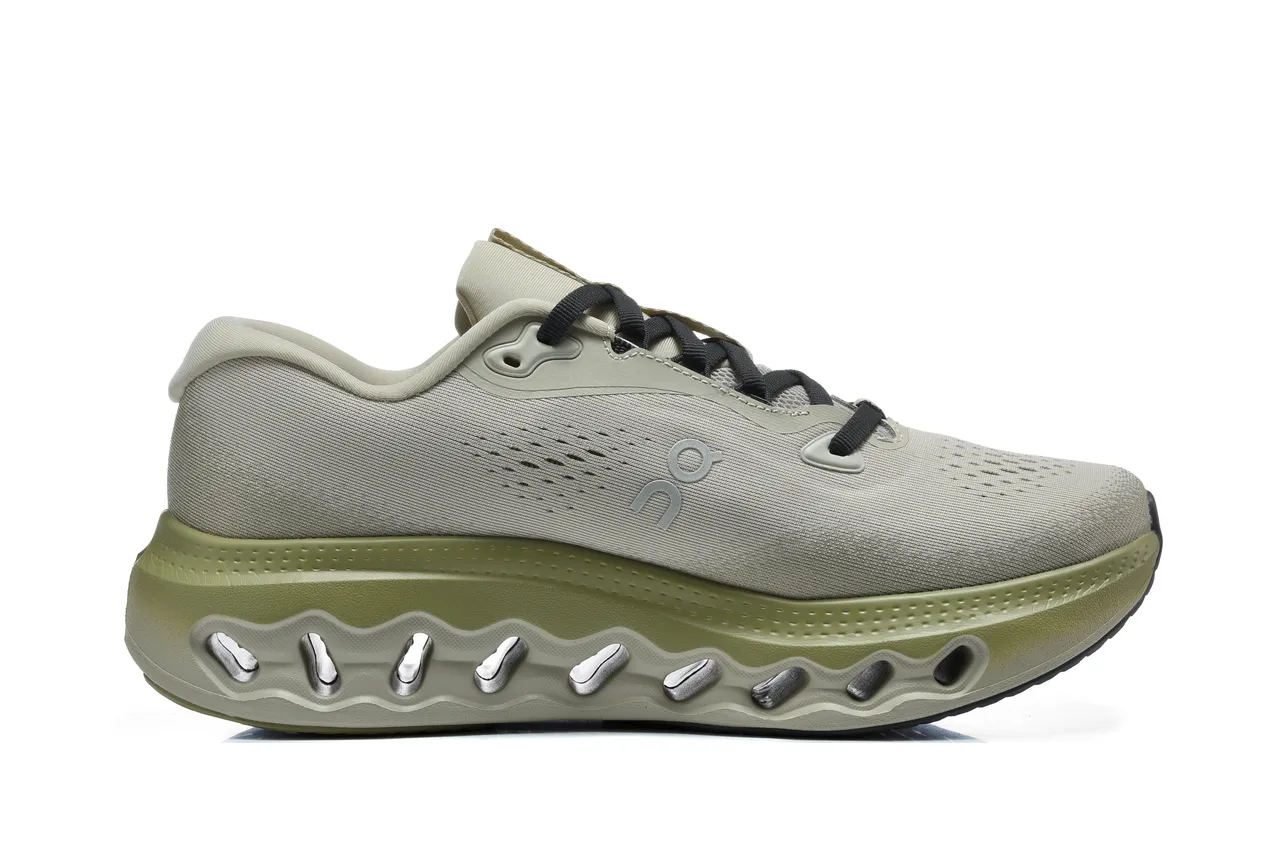 On Cloudsurfer 3 Gris claro Verde Ejército Zapatillas running 3