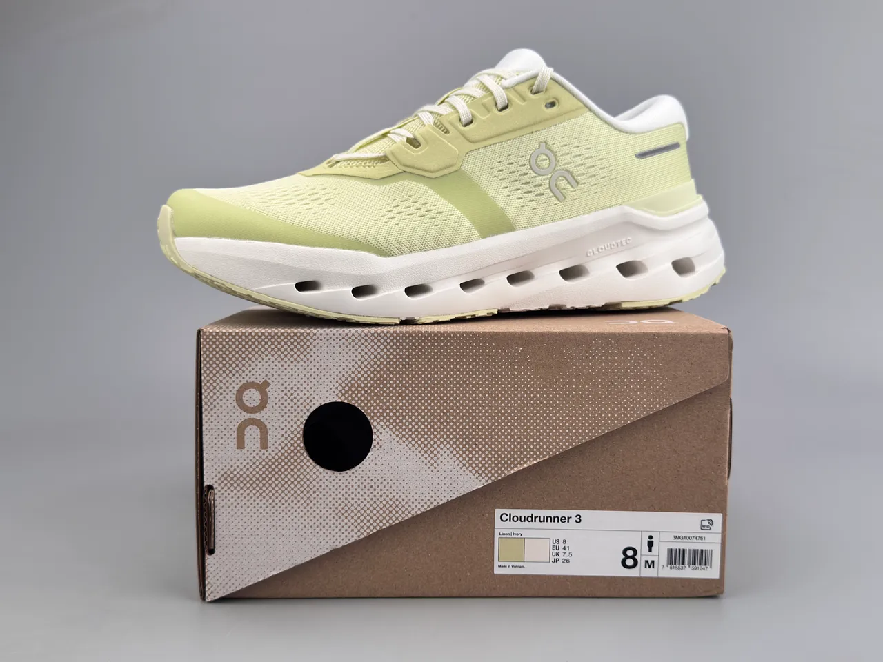 On Green White Engineered Mesh Upper Hollowed CloudTec Midsole Pods Running Shoes 5