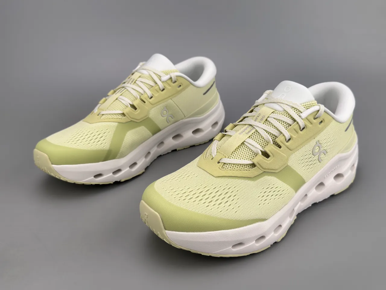 On Green White Engineered Mesh Upper Hollowed CloudTec Midsole Pods Running Shoes 7